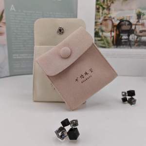 Sacchetti in <span class=keywords><strong>Camoscio</strong></span> Riciclabile Personalizzati con Logo KW, Chiusura a Bottone, Confezione Regalo per Collane e Anelli con Gemme - Product Image 6