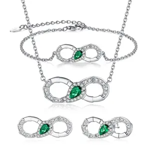 S925 Dainty Sterling Silver Jewelry Set Bridal