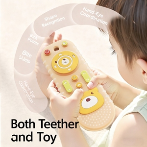Offre Spéciale drôle de qualité alimentaire Silicone doux à mâcher réutilisable bébé anneau de dentition jouet hochet sucette TV télécommande <span class=keywords><strong>soulager</strong></span> <span class=keywords><strong>les</strong></span> <span class=keywords><strong>dents</strong></span> - Product Image 5