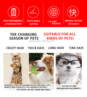 Tondeuse sans fil pour animaux de compagnie, dispositif électrique à faible bruit, accessoire de toilettage pour chiens et chats