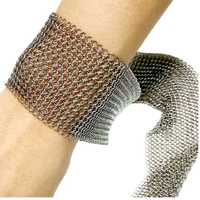 Maille de chaîne en bronze antique - Tissu décoratif en acier inoxydable à tissage uni