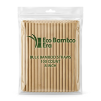 Pailles en bambou 100% naturelles et écologiques - Utilisation en camping, durables, biodégradables, réutilisables, lisses, sans bavures, de haute qualité, imprimables avec logo