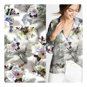 2022 shaoxing factory Hot Product Printed 100% RAYON Woven printed rayon challis fabric for lady dress