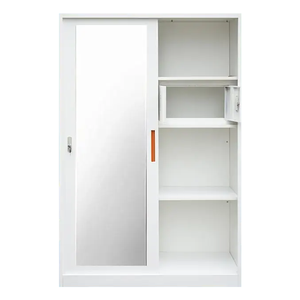 <span class=keywords><strong>Armoire</strong></span> de rangement à portes coulissantes <span class=keywords><strong>Armoire</strong></span> à vêtements en métal avec miroir - Product Image 5