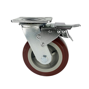 Roulettes pivotantes robustes en PU rouge <span class=keywords><strong>de</strong></span> 6 pouces <span class=keywords><strong>Colson</strong></span> pour chariot - Product Image 6