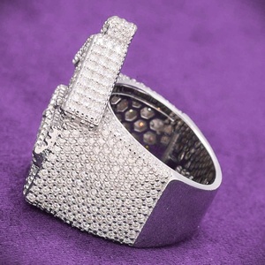 Anello da <span class=keywords><strong>Uomo</strong></span> Stile Hip Hop Cluster Trap House Bling con Moissanite VVS Colore D in Argento Sterling <span class=keywords><strong>925</strong></span>, Supera il Test per Diamanti, con Certificato GRA - Product Image 3