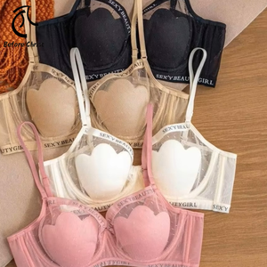 Violuoti 2529 Sujetador de primavera y verano para <span class=keywords><strong>mujer</strong></span>, ligero, cómodo, suave, ajustable, copa de pétalo de malla brillante, estilo Sexy para pecho grande - Product Image 1