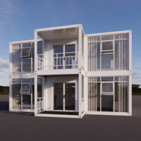 Villa Modulaire Préfabriquée en Conteneurs, 2 Étages, Structure en Acier, Maison d'Hôtes pour Complexes Hôteliers, Fermes, Locations de Jardin