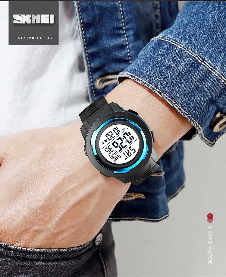 SKMEI 1731 new design made in prc mens digital watch latest PU leather band Waterproof Multi function low moq sports watch facto