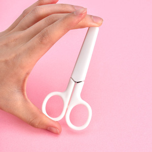 White Mini Scissors Stainless Steel 10cm With Protective Cap For <b>Kids</b> Craft Use - Product Image 5