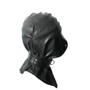 หน้ากากทาสหนัง SM แบบเต็มหน้าหน้ากากมีรูจมูกคอพันธนาการผู้ใหญ่เซ็กซ์ทอย - Product Image 5