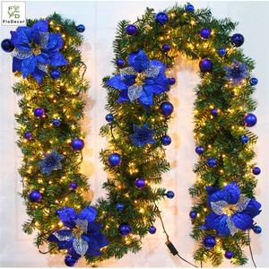 Groothandel 2.7M Kunstmatige Witte Blauwe Kerst Vine Slinger Voor Hotel Home Outdoor Office Party Kerst Decoratie Ornament - Product Image 3