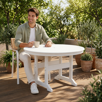 Table de repas d'extérieur moderne en HDPE, pliable, légère, empilable, résistante aux intempéries, pour patio, jardin, balcon, cour, école