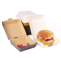 Jetable de qualité alimentaire hamburger en carton boîte de papier d'emballage d'impression personnalisée boîte à burger