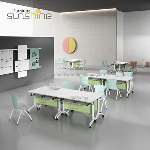 New Design Modern folding Training Table Modular flip top Conference Table for office and school