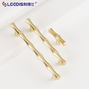 Lgedis Bamboo Shape Zinc Alloy Drawer Handle Modern Furniture Cabinet Hardware <b>Knob</b> Durable Plated Finish - Product Image 4