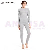 Alpine PRO Monos de esquí transpirables de secado rápido para mujer Conjunto de ropa interior térmica sin costuras para equipo de nieve de invierno