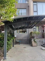Abri de stationnement pour voiture en aluminium durable et imperméable avec revêtement en poudre, carport double assemblé