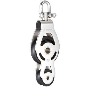 SSC-7519F Single Wheel Swivel/Shackle Bearing Pulley 75mm Wheel Diameter 19mm Wire Diameter Stainless Steel <b>Marine</b> <b>Hardware</b> - Product Image 2