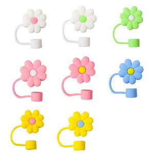 Food-Grade Silicone Flower-Shaped <b>Straw</b> Dust Cap Multiple Styles Universal Bar Drinkware Accessories for <b>Straw</b> Cover Protection - Product Image 2
