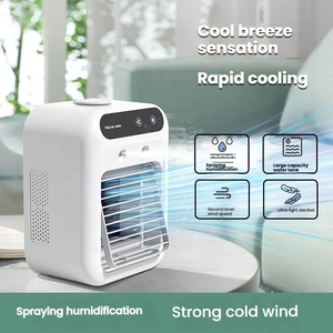 Petit ventilateur de climatisation à pulvérisation 25W Ventilateur de refroidissement de bureau <span class=keywords><strong>Mini</strong></span> refroidisseur d'<span class=keywords><strong>air</strong></span> portable rechargeable par USB avec lumière LED pour bureau à domicile - Product Image 2