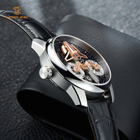 OEM-Uhr mit Eigenem Logo, Leuchtendes Raumschiff-Design, Luxuriöse Mechanische Automatik-Armbanduhr mit Wanderstundenanzeige, Hochwertige Herstellerproduktion