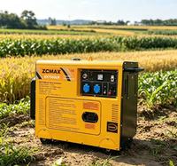Générateur diesel refroidi par air silencieux de 5,5 kW max pour la maison, la ferme, la construction, l'alimentation en énergie d'urgence