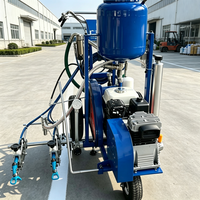 Machine de pulvérisation à froid manuelle avec système à deux pistolets pour projets de marquage routier bicolore