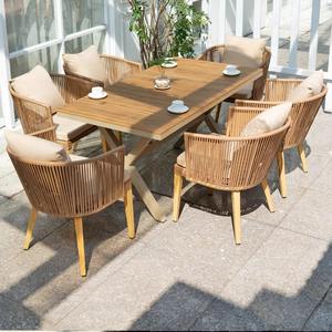 ผู้ผลิตราคาประหยัดพัฒนาเฟรมเก้าอี้รับประทานอาหารสำหรับระเบียงสวน ชุดโซฟาเชือกถักกันน้ำสำหรับโรงแรมและวิลล่า - Product Image 3