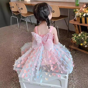 Robes d'été 2025 pour filles, robe de princesse en tulle avec grand nœud tridimensionnel et col halter perlé pour enfants - Product Image 4