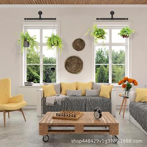 Industrial Style <b>Wall</b> Mounted <b>Coat</b> <b>Rack</b> Heavy Duty Retro Black Metal For Commercial And Residential Use - Product Image 1