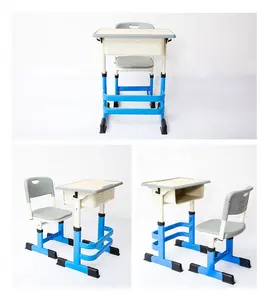 Metal Wooden School Desk Classroom Furniture Student Desk Primary School Table And Chairs Set