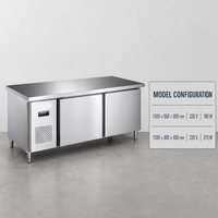 Table de travail réfrigérée commerciale 1500 mm 1800 mm 220 V, réfrigérateur sous comptoir pour restaurant, hôtel, traiteur, cuisine