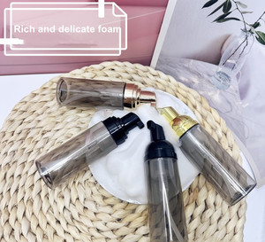 Whosale 60ml PET Botella Transparente Negro Mousse Espuma Negro/Dorado/Plata Tapa para Limpiador Facial Cosméticos Blush Mascarilla Uso - Product Image 3