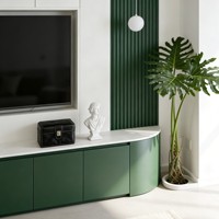 Mueble de TV Moderno Europeo Personalizado de 60-64 Pulgadas, de Madera Sólida, Extensible, con Pantalla LED, Elegante Unidad de Almacenamiento Integrada para Sala de Estar
