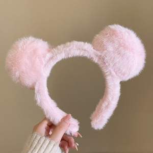 Nouveau bandeau pour femmes en peluche à oreilles de chat, fait main, doux, pour le lavage du visage, pour l'automne et l'hiver - Product Image 6