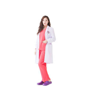 All'ingrosso camici da laboratorio bianchi stile Saint Sherland sottili medici donne donne infermiere farmacie uniformi ospedaliere a maniche corte lunghe - Product Image 4