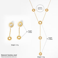 CLIORO Ensemble de bijoux hypoallergénique Bohème avec pendentif soleil en Y et boucles d'oreilles pendantes pour femme, idéal pour les vacances