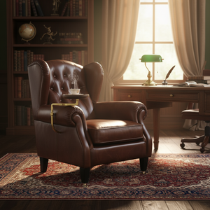 Poltrona Chesterfield Quadrata in Stile Americano Retrò Vintage, in Vera Pelle con Cuscino Confortevole, per Villa, Casa, <span class=keywords><strong>Bar</strong></span>, Salotto, Uomo - Product Image 2