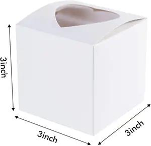 カスタムデザイン使い捨てケーキボックス包装窓付きハートシャープ食品パッケージ持ち運びが簡単カスタムペストリーボックス