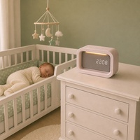 16 Suara Alam Mesin White Noise untuk Bayi dan Dewasa Lampu Tidur Hangat Speaker Alat Bantu Tidur Portabel Mesin Suara Tidur dengan Jam