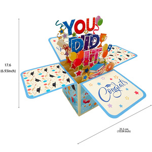 Carte de Vœux 3D Pop-up « You Did It » en Gros avec Enveloppe pour Célébration de Diplôme Universitaire ou Lycéen – Idéale pour Fête de Remise de Diplôme - Product Image 5