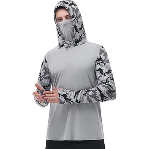 Chemise de chasse en polyester personnalisée, chemise anti-UV unisexe à manches longues pour la pêche avec masque facial - Product Image 1