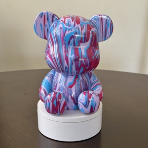 ของเล่นดีไซน์เนอร์ DIY แบบกำหนดเองสำหรับศิลปิน ตุ๊กตาหมีนั่งสีขาว ของตกแต่งบ้าน ทำเองได้ อุปกรณ์เสริมฟิกเกอร์ไวนิล ขายส่ง - Product Image 4