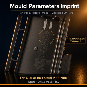 Pour <span class=keywords><strong>Audi</strong></span> <span class=keywords><strong>A1</strong></span> 8X Facelift 2015-2018 Grille de radiateur avant 8XA853651B1QP BT94 <span class=keywords><strong>Gris</strong></span> pierre Noir Cadre chromé brillant - Product Image 4