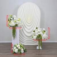 Toile de fond florale artificielle haut de gamme personnalisée pour la décoration d'événements de mariage de grande envergure et service de conception florale professionnelle