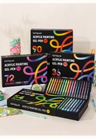 Ensemble de stylos gel acryliques Languo PLUS Edition - Stylos multicolores à pointe neutre 1,0 mm - Largeur d'écriture élevée - Cadeau en plastique haute capacité