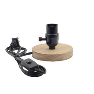 โคมไฟตั้งโต๊ะไม้ LED แบบเรียบมาตรฐาน EU พร้อมสวิตช์สายโคมไฟอลูมิเนียม - Product Image 1