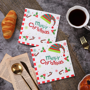Tovaglioli di Carta Natalizi Personalizzati con Motivo Babbo Natale, Eleganti e di Lusso, in Raso, per Capodanno - Product Image 4