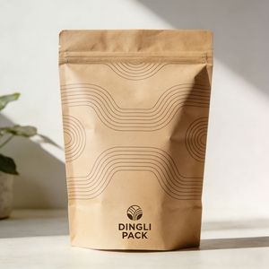 Digital Printing Recycled Kraft Stand up Pouch <b>Bags</b> with Window and no Foil Heat Sealable Zip Lock Food <b>Bag</b> - Product Image 5